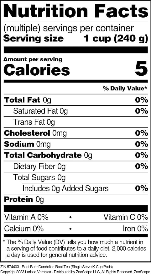 Root Beer Dandelion Root Tea (Single Serve K-Cup Pods) (12 pods, ZIN: 574403) - 3 Pack