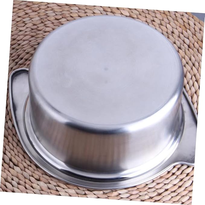 1pc Stainless Steel Hot Pot for Induction Cookers with Lid Food-grade Design for for Single Serving Silver