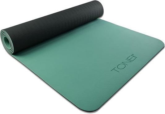 TONE Fitness Yoga Mat 1/4" Thick Non Slip Exercise & Pilates Mat for Home Workouts with Carrying Strap | Multiple Options