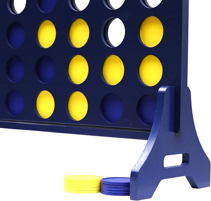Tailgating Pros Premium Navy Giant Four in a Row with Carrying Case - Jumbo Oversized Outdoor Yard Game - Connect Multiple Pucks in a Row to Win - Many Puck Colors Available!