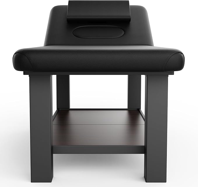 Dolonm 700LBS Heavy Duty Stationary Massage Table with Open-Chest & Headrest for Treatment, Physical Therapy, Spa Facial Professional Massage Bed, Thickening Metal Frame - Adjustable Backrest