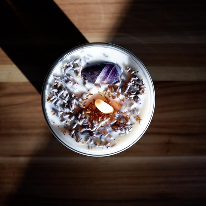 Candlestock Handmade Healing Aromatherapy Natural Soy Wax Lavender and Sage Essential Oils Scented Jar Candle
