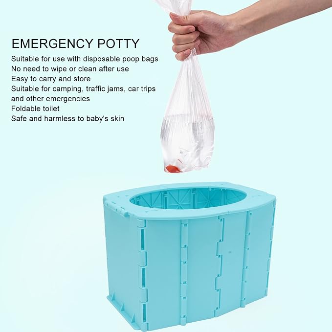 Travel Potty for Kids, Reusable Portable Folding Potty for Toddler, Toilet for Outdoor Camping, Toddler Potty Seat for Outdoor Emergency Camping
