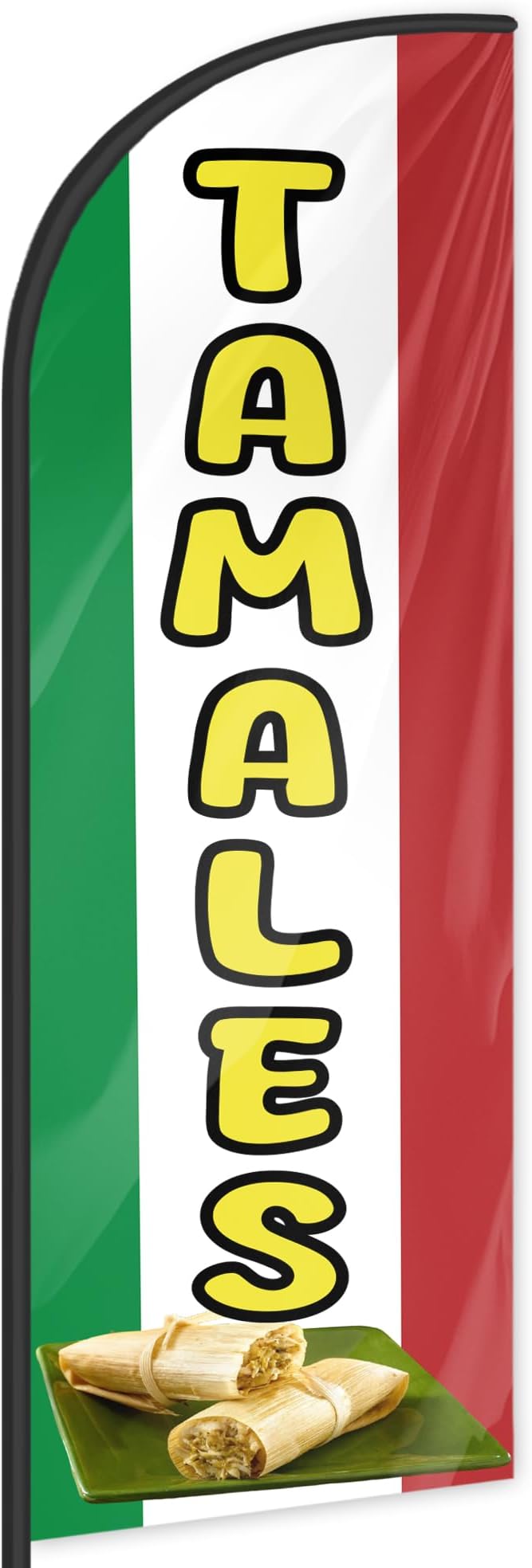 Tamales Feather Flag for Storefronts Fairs,6 FT (Flagpole Not Included) | Business Advertising Flag