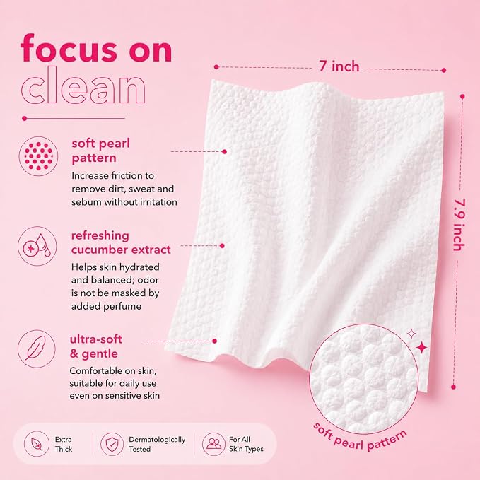 Muun Deodorant Body Wipes for Odor, 20 Count 18x20 cm Aluminum-Free Individual Wrapped Travel-Friendly Hygiene Personal Cleansing Wet Wipes for Intimate, Butt, Body