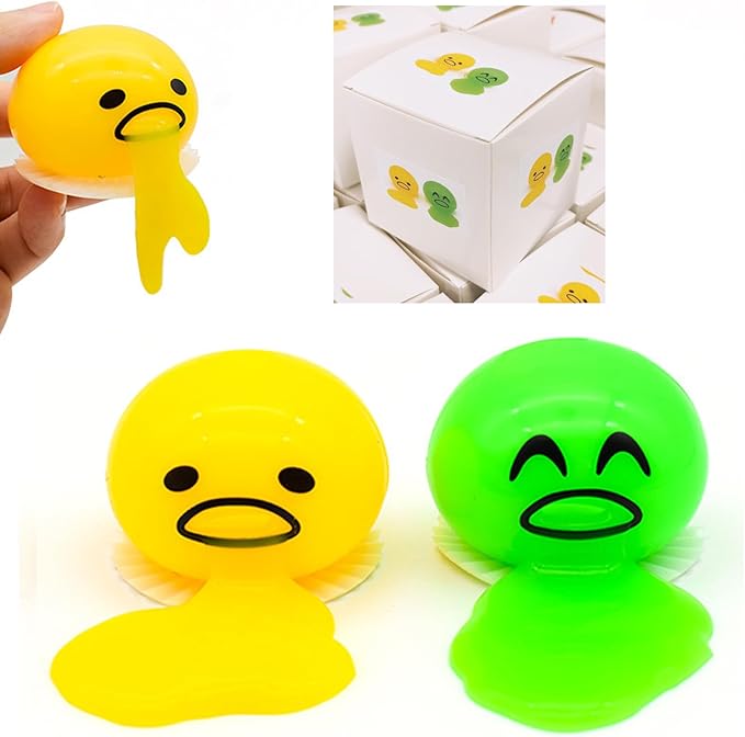 Vomiting Egg Slime Toy - Funny Prank Squeeze Stress Ball Puking Yolk, Novelty Fidget Relief Toy Gag Gift for Kids Adults, Christmas Stocking Stuffers & Birthday Parties