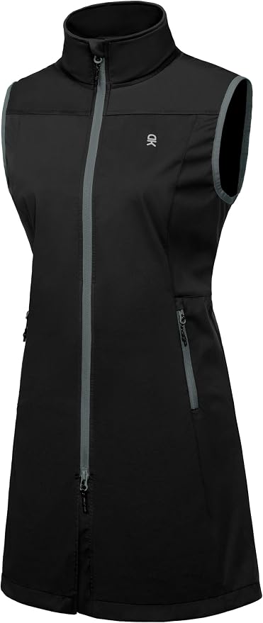 Little Donkey Andy Women's Lightweight Softshell Vest, Windproof Sleeveless Jacket for Running Hiking Travel