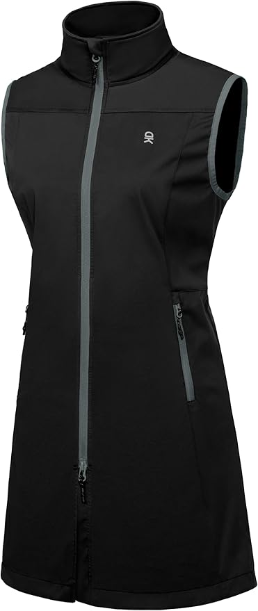 Little Donkey Andy Women's Lightweight Softshell Vest, Windproof Sleeveless Jacket for Running Hiking Travel