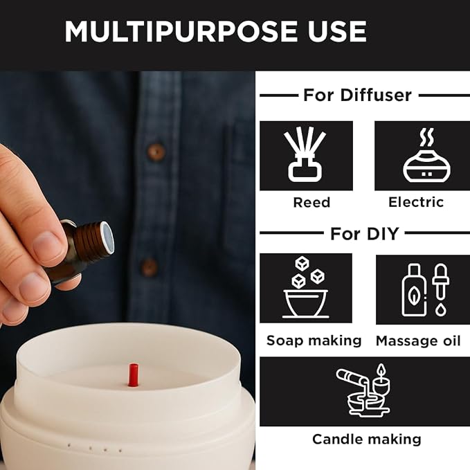 Folkulture Essential Oils Set for Men for Diffuser | Set of 6 Home Fragrance Oils | Oud, White Musk, Tobacco, Sandalwood & Leather Wood | Aromatherapy Gift Set for Men