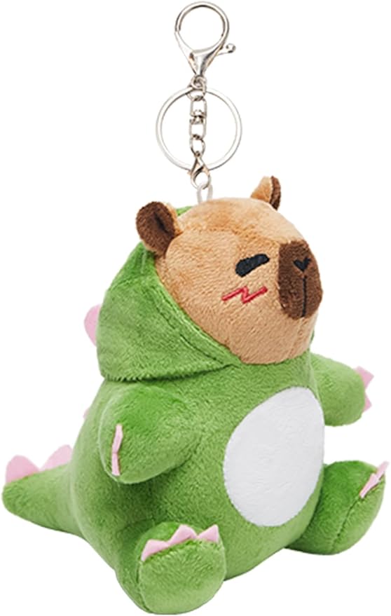 OLAOLA Capybara Plush Keychain, Cute Dinosaur Capybara Stuffed Animal Toys Key Chain, Kawaii Plushie Stuffed Toys for Kids Adults