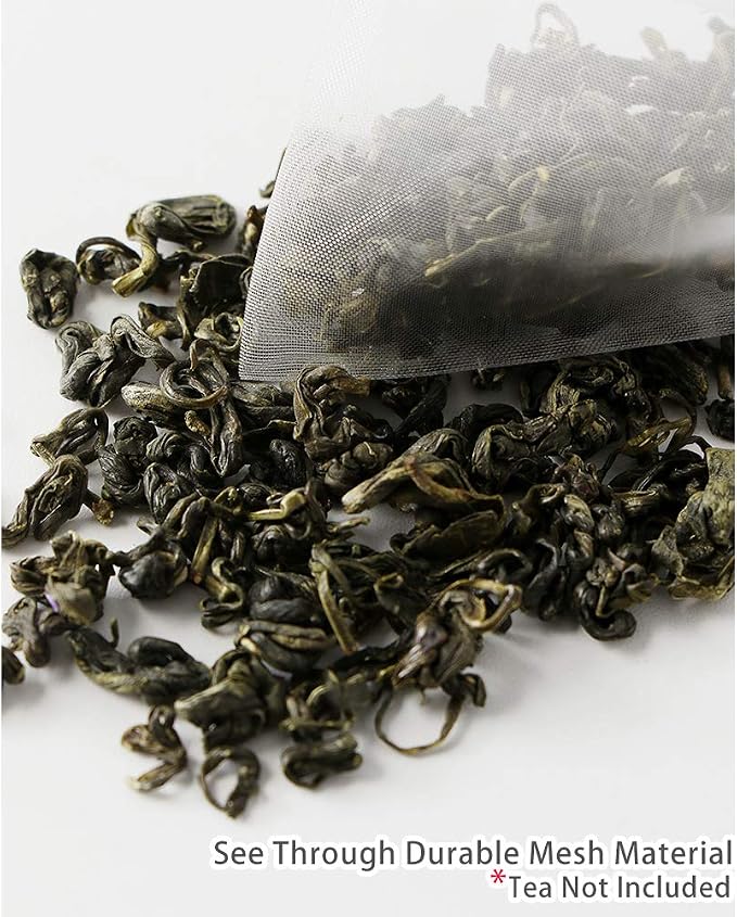 50 Pcs Tea Filter Bags Disposable Tea Bags for Loose Tea Herb Spice Empty Mesh Small Drawstring Seal Infuser Strainer Diy Bath Tea Bags Sachets (2.36x3.1inch)