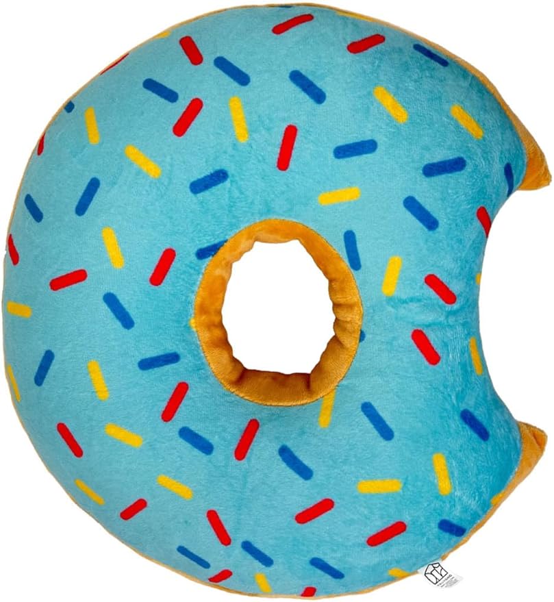 Donut Pillow for Ear Piercings - Comfortable Soft Ear Pillow for Side Sleeping - Reduces Ear Discomfort - Fun Decor, Stuffed Cushion and Toy, 14 Inches (Light)