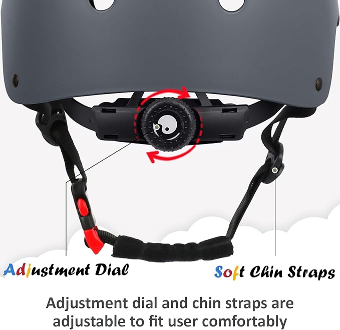 Kids Bike Helmet, Adjustable and Multi-Sport, from Toddler to Youth, 3 Sizes