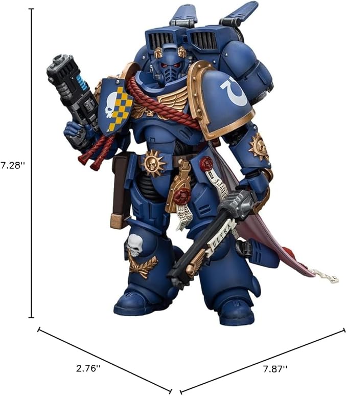 JOYTOY Warhammer 40,000 1/18 Action Figure Ultramarines Captain with Jump Pack Collection Model Birthday Gifts