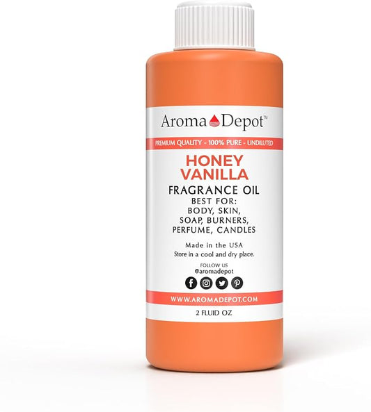 Honey Vanilla Perfume/Body Fragrance Oil. Pure Uncut. Great for Lotions, Butter, Soapmaking, or Incense Dipping. Add a Few Drops to Your Aromatherapy Diffuser.(2 oz.)