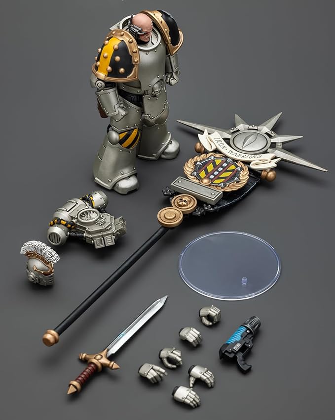 JoyToy Warhammer 40K 1:18 Action Figures, Iron Warriors Command Squad Chosen with Legion Standard, 4.96 in High