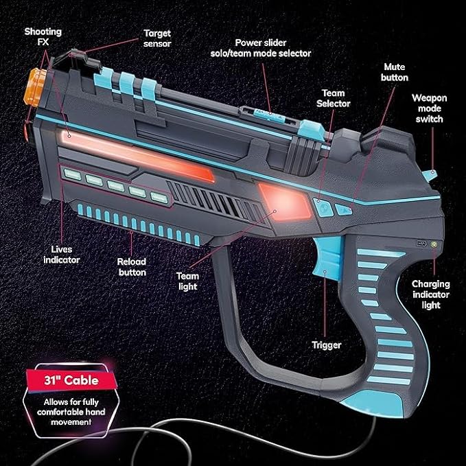 Squad Hero Rechargeable Laser Tag for Kids, Teens & Adults - Boys Gifts - Blasters & Vest Sensors - Fun Ideas Age 8+ Year Old Toys - 4 Set - Lazer Teen Boy Game Boys & Girls Outdoor Teenage Activities