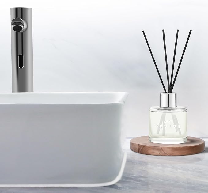 3 Pack Fragrance Reed Diffusers, 50ML Clean Linen Cotton Citrus Orange Aromatherapy Diffuser Set with 12 Black Fiber Sticks,Air Freshener for Bedroom Bathroom Office