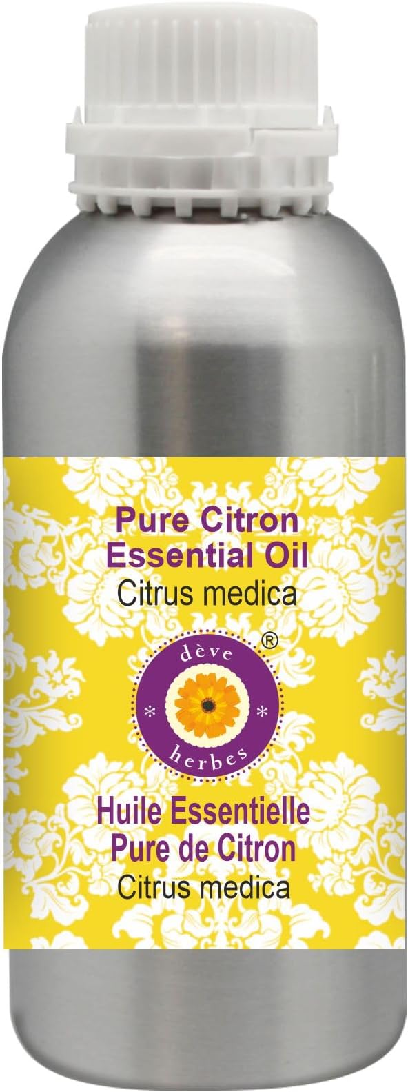 dève herbes Pure Citron Essential Oil (Citrus Medica) Steam Distilled 630ml (21 oz)