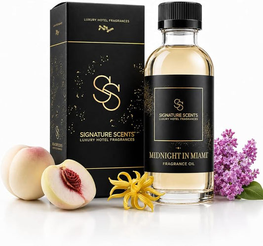 Luxury Hotel Diffuser Oil for Hotels and Homes - Aromatherapy Oils for use with an Essential Oil Diffuser at Home - Fragrance-Scent Diffuser Oil Blend (Midnight in Miami) 4.05fl oz (120ml)
