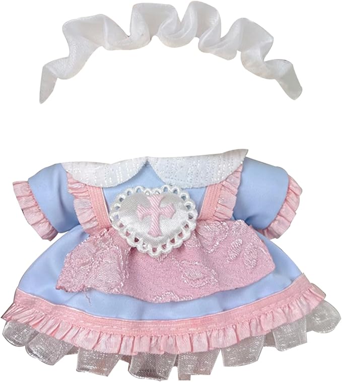 Doll Dress Set for 15-17cm Dolls, Cute Clothes for Dolls. Clothes Accessories for Doll Dress, Cute Miniature Clothes for Bag Charm, Photo Props, and Fashion Display. (Pink Nurse Dress)