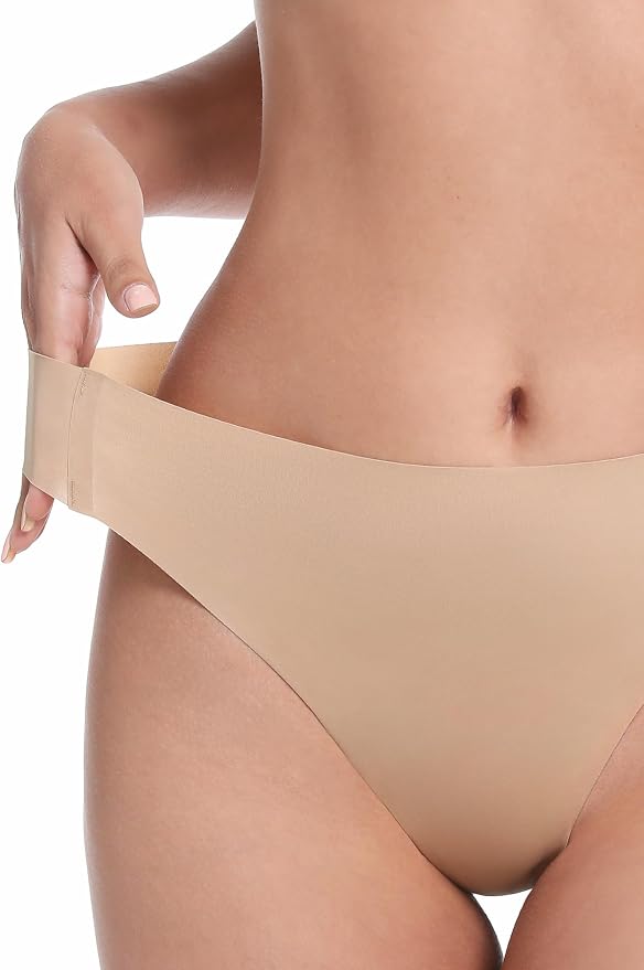 LUCKMEEY Cotton Thongs for Women Seamless Thongs for Women No Show Thong Panty Liners Workout G-String Thongs Underwear