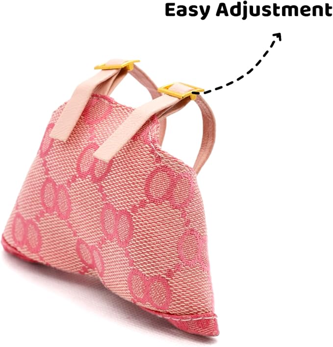 Clothes Compatible with Labubu 17cm Dolls, Premium Handmade Dolls Accessories with Chic Grid Hat & Clothes 2 Piece Set, High-End Fashion Outfit for Play & Display, No Doll, Pink