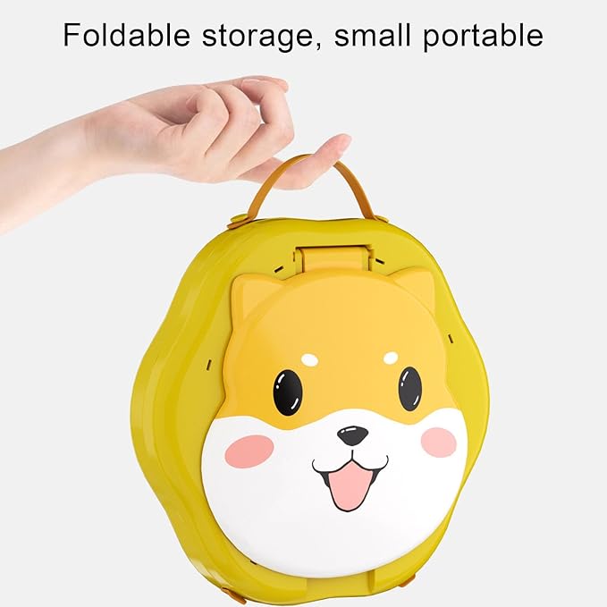 Portable Foldable Travel Potty Seat for Toddler, Training Toilet Seat Emergency Toilet for Car, Children Toilet with Splash Guard for Toddler Travel, Camping, Indoor and Outdoor Use Yellow