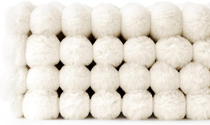 MIULEE Faux Fur Plush Decorative Throw Pillow Covers 18x18, Cream White | Set of 4, Striped, Soft Modern Cozy Home Decor, Cushion Cases for Sofa Couch Bed Living Room