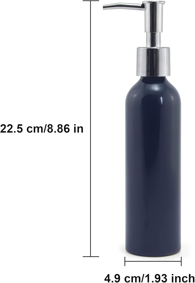 Elitzia ETAW02S ETAW03 Massage Oil Warmer Use Metal Pump Bottle Dispenser 1 Pack 8.45oz/250ml Portable Cylinder Massage Oil Gel Lotion Pump Durable Refillable Containers (Aluminum Oxide Bottle)