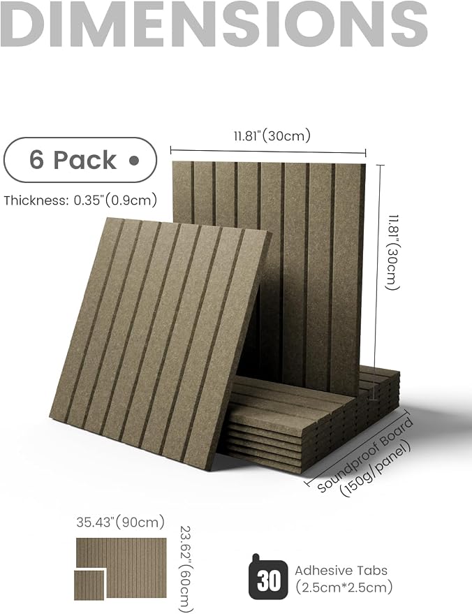 Fluxynara 36" x 24" Large Felt Bulletin Board, Earth Brown | 6 Pack Cork Board Alternative with 30 Safe Adhesive Tabs, Pin Boards for Wall Decor, Home, Office, Classroom,Dorm