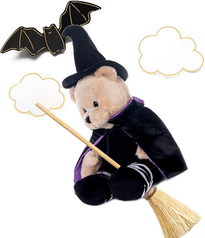 My OLi 9" Pumpkin Wizard Stuffed Animal Plush - Witch & Pumpkin Plush Toy with Flip-Top Hat - Cute Teddy Bear for Kids, Babies & Toddlers