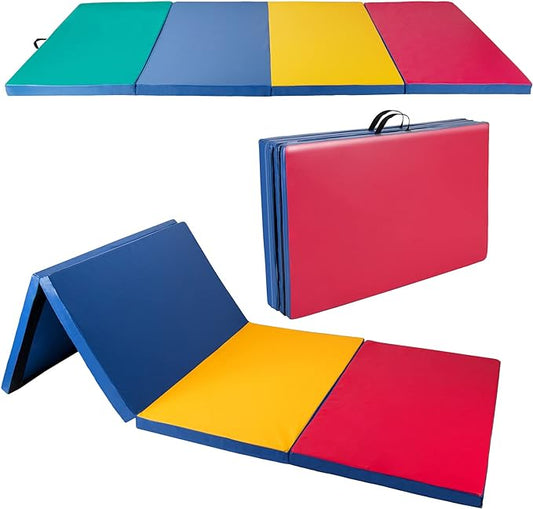 Polar Aurora 4'x10'x2 Thick Folding Gymnastics Exercise Mat Aerobics Stretching Yoga Mats