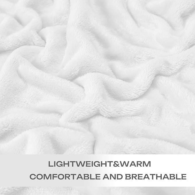Christmas White Fleece Plush Throw Blanket 60"x80"for Couch Sofa Fuzzy Cozy | Super Soft Lightweight Microfiber Blanket for Bed Chair bedroom Home Decor All Season,Birthday Gifts for Women Mom Adult