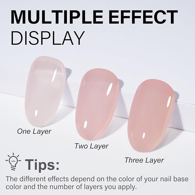 AILLSA Dip Powder Translucent Nail Dipping Powder Jelly Nude Salmon Pink | Dip Powders Colors for DIY Manicure Salon at Home Easy to Use Nail Powder for Valentine's Day Gift (1 Oz)