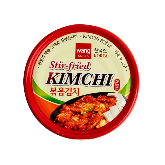Wang Korean Canned Kimchi – Authentic Stir-Fried Fermented Napa Cabbage with Gochugaru | Multi-Purpose Kimchi Rich in Probiotics | Spicy Korean Flavor | 5.64 oz, Pack of 1