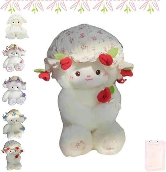 Baby Sheep Bouquet Rose Bouquet Plush Toy, Baby Sheep Bouquet Plush - 2-in-1 Convertible Gift with Detachable Floral Hood, Perfect for Valentine's Day & Birthdays