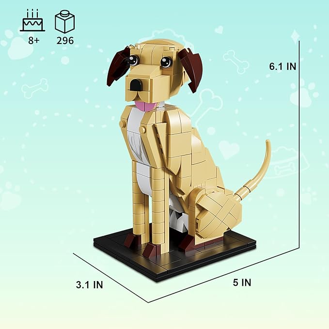 KAZI Adorable Dogs Building Toy Set,Dog Gifts for Animal-Lovers,Ideas Labrador Dog,Building Set for Girls and Boys,Creative Buildable Toys for Kids 8 and Up,Party Favors,Gifts for Halloween Christmas