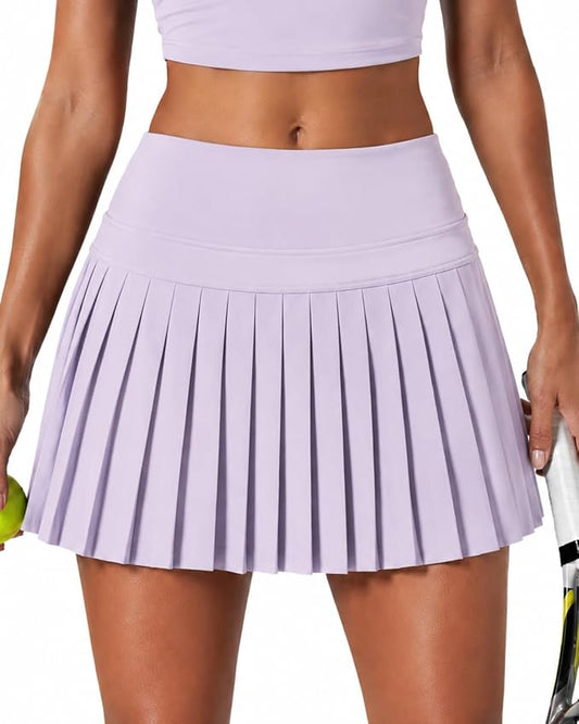 Pleated Tennis Skirt for Women with Pockets Shorts High Waisted Athletic Golf Skort for Workout Pickleball