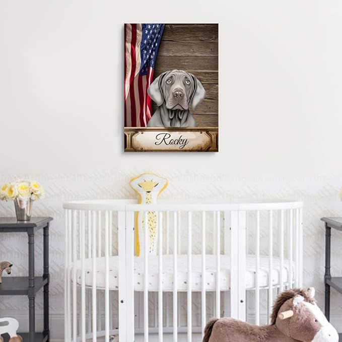 Custom Wooden Jigsaw Puzzles with Your Dog's Name on Weimaraner Art Print - 300 500 1000PCS Puzzles Game and Home Wall Decor