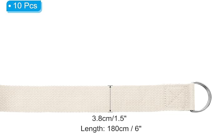 PATIKIL Yoga Strap for Stretching, Cotton Yoga Belt with Adjustable Metal D-Ring Buckle Stretch Band for Fitness Pilates