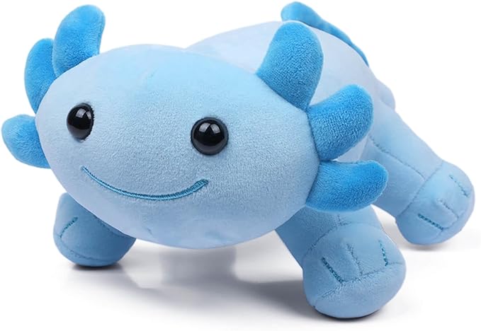 Axolotl Plush Toy, 10.8” Soft Cute Axolotl Stuffed Cotton Plush Pillow Kawaii Salamander Animal for Boys Girls Kids Gift (Blue)
