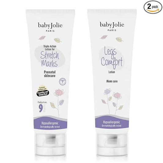 Baby Jolie Pregnancy Skincare Set – Stretch Mark Cream & Comfort Legs Lotion – Hydrating Belly & Leg Care for Expecting Moms