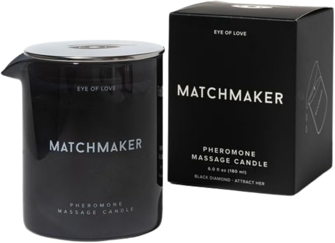 Eye of Love Matchmaker Black Diamond Pheromone Massage Oil Candle - Shea Butter Base to Attract Her - 5 fl oz / 150ml