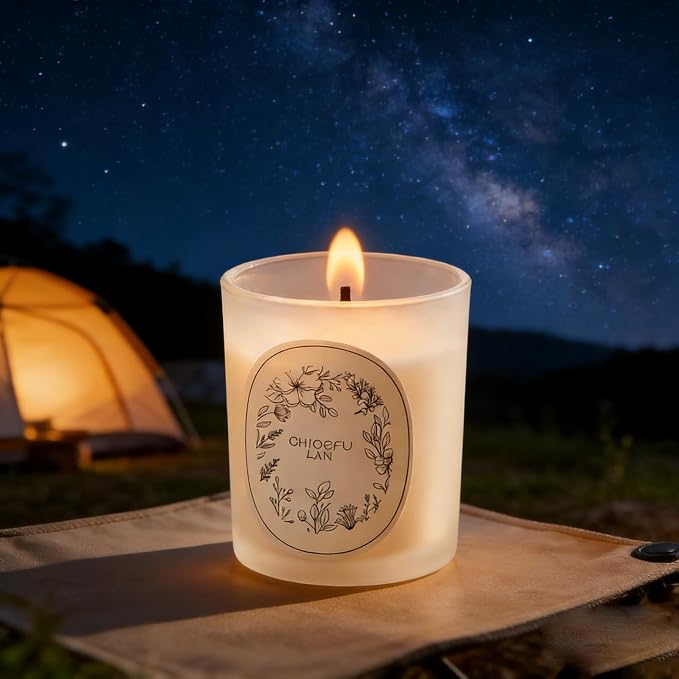 Scented Candle, Round Frosted Atmosphere, Suitable for Home 3-in-1 Set (White Tea Orchid/Cold Water/Earl Grey Tea with Cucumber)