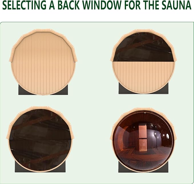 Smartmak Custom Outdoor Barrel Sauna, 2-8 Person Wooden Sauna, Wood Burning Stove or Electric Stove, DIY Steam Sauna Box (220v)