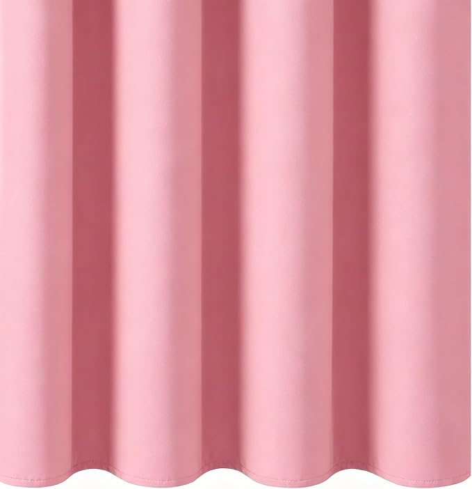 LEMOMO Pink Thermal Blackout Curtains/52 x 95 Inch/Set of 2 Panels Room Darkening Curtains for Bedroom