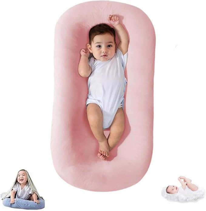 Baby Lounger for Newborn Babies 0-18 Months, Bionic Organic Lounger for Baby, Soft Cotton Breathable Infant Floor Seats & Loungers