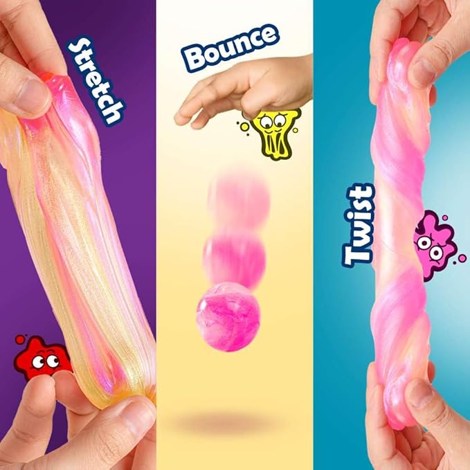 WATERELF Putty for Kids, Fidget Stress Relief Play Putty for Boys Girls Adults, Non-Sticky Therapy Toys - 3.11 Inch 3.2 Oz - P011-Pink/Yellow