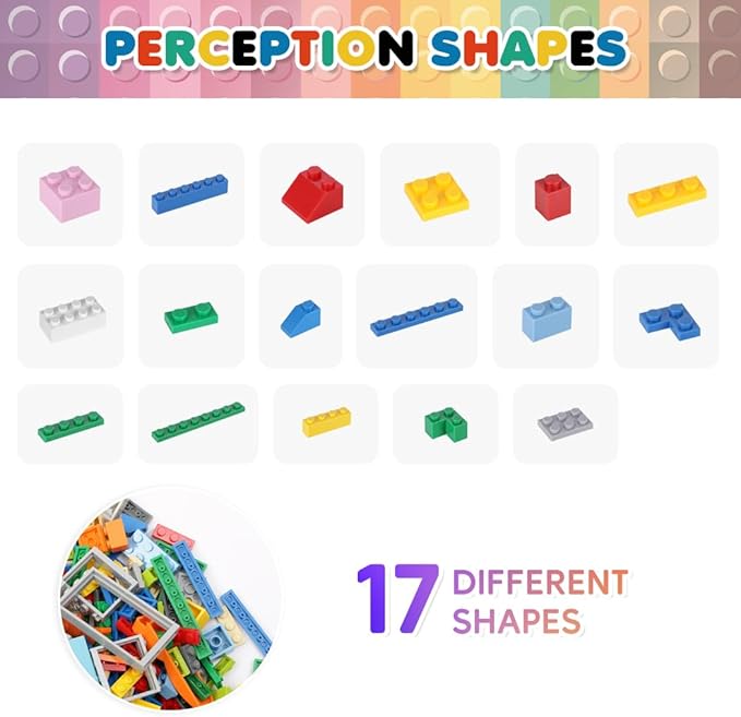 Lekebaby 500 Pieces Classic Building Blocks Creative Bulk Building Bricks Sets, Compatible with All Major Brands, Educational Toy for Boys Girls 6 Years Old and Up